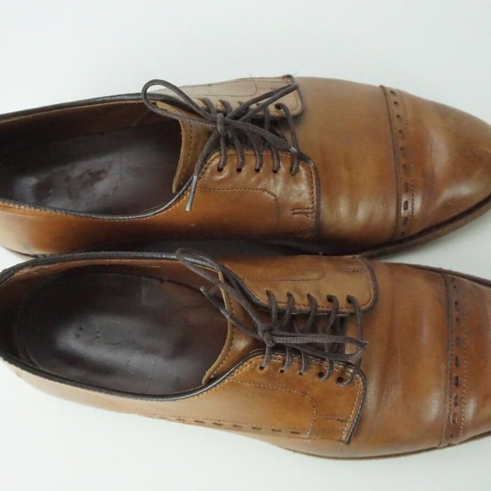 Allen Edmonds Madison Ave British Tan Brown Cap toe Mens Dress Shoes Sz 9D - Picture 9 of 9